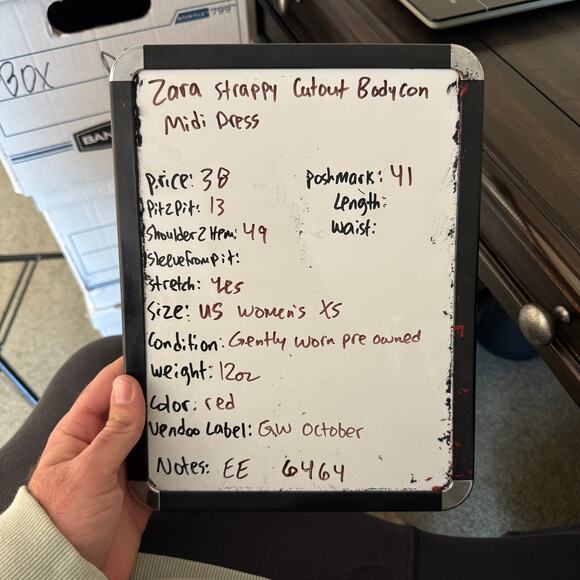 Zara Strappy Cutout Bodycon Midi Dress US Women's XS - Picture 9 of 9